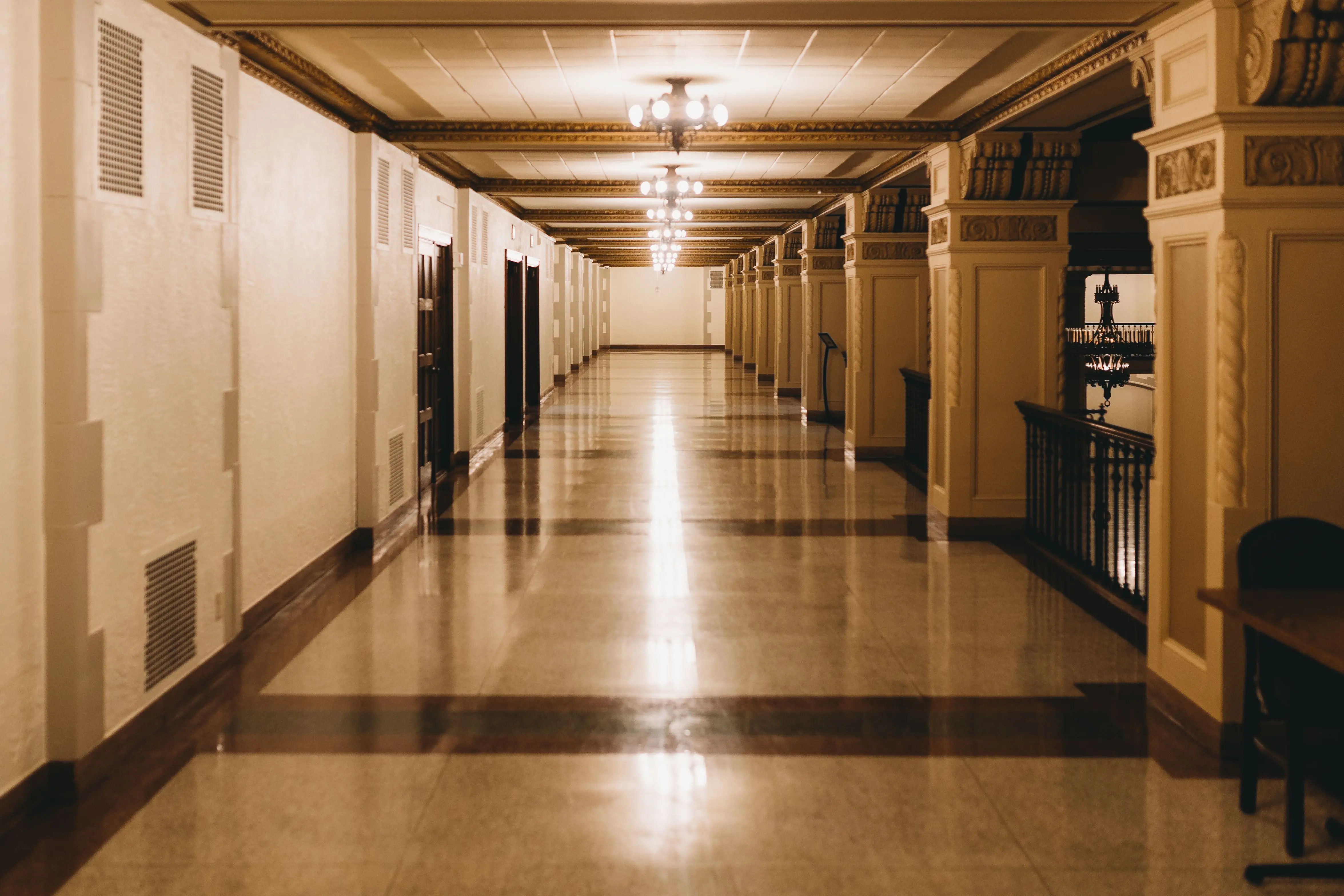 Grand corridor inside a public building