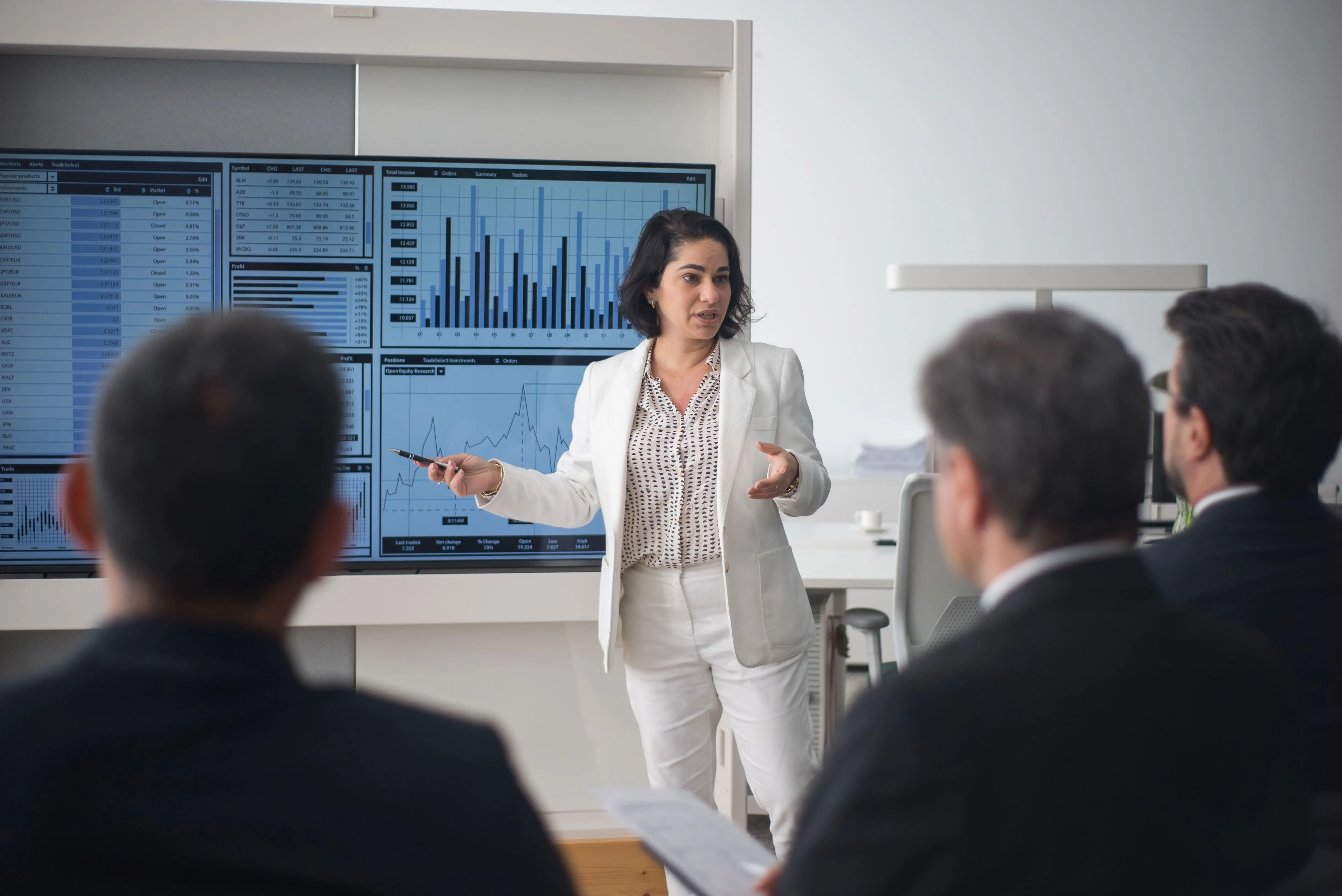 Presentation to colleagues in an office boardroom
